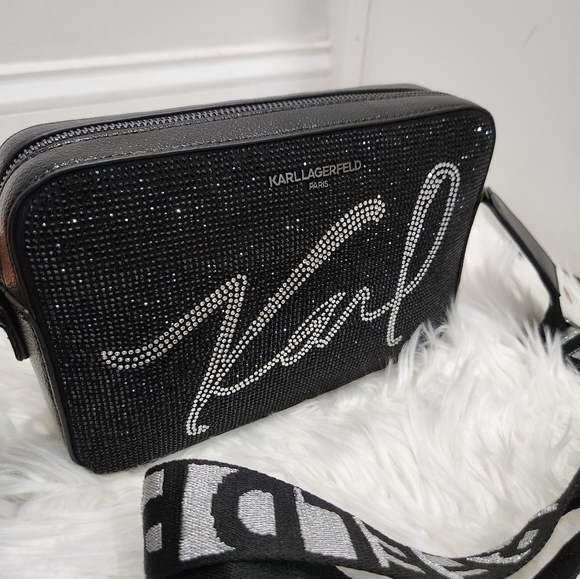 ✨️ KARL LAGERFELD Metallic Maybelle Crossbody Rhinestone glittercrossbody✨️